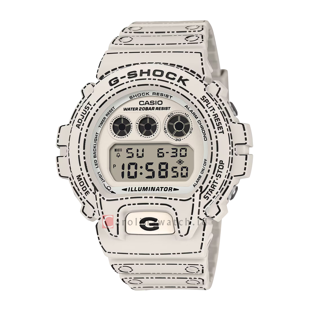 Jam Tangan Casio G-Shock DW-6900RGM-5D Men Origami Folding Styles Digital Dial Ivory Resin Band
