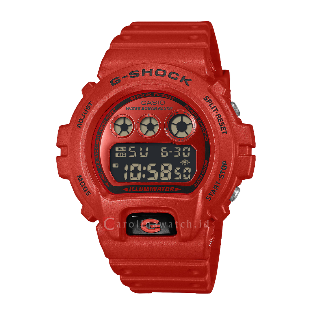 Jam Tangan CASIO G-SHOCK DW-6900RRB-4D Men Digital Dial Red Resin Band