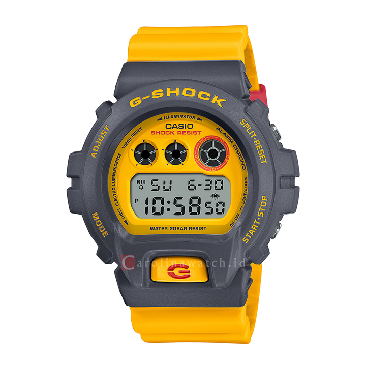 Jam Tangan CASIO G SHOCK DW-6900Y-9D Men Digital Dial Yellow Resin Band