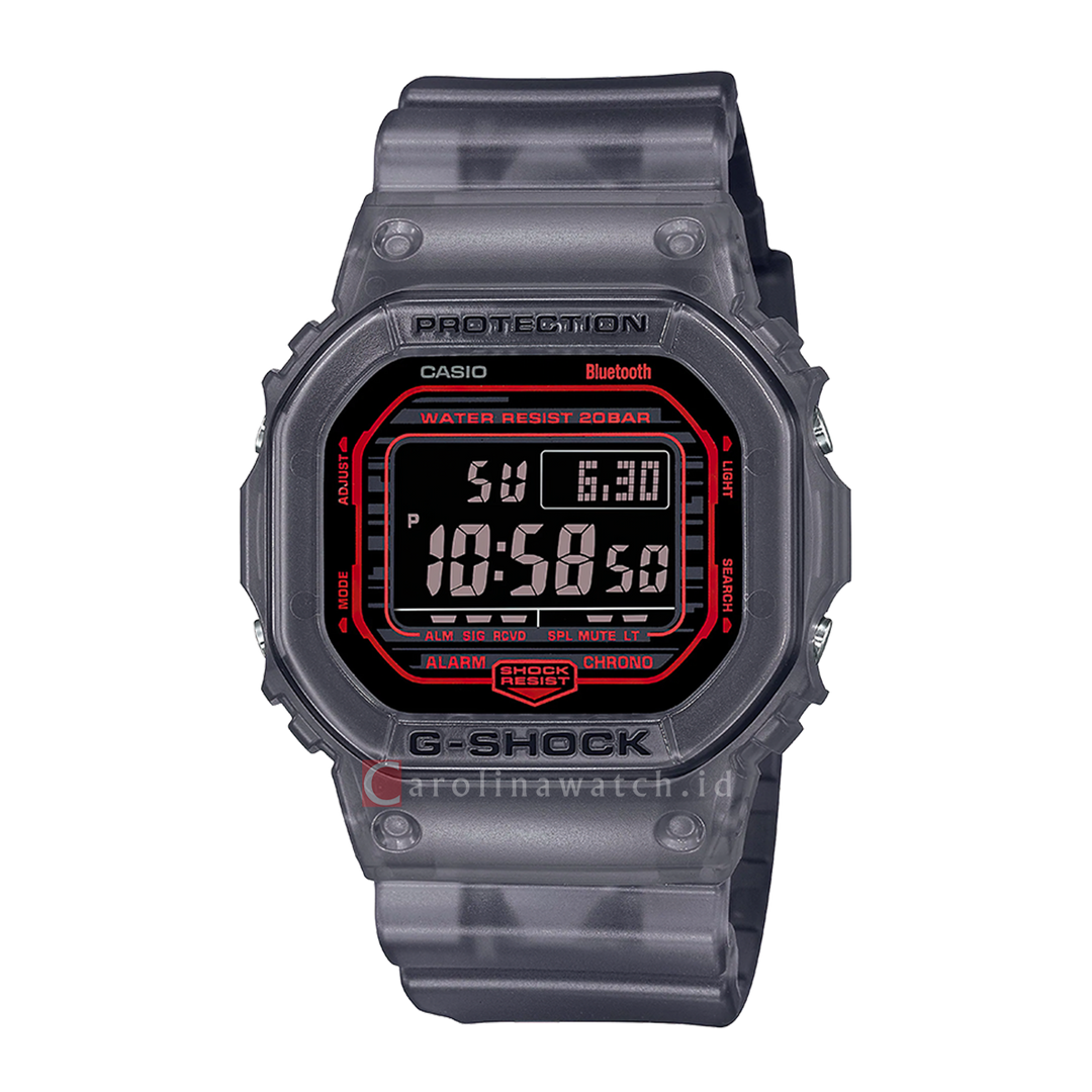 Jam Tangan CASIO G SHOCK DW-B5600G-1D Men Digital Dial Black Transparent Resin Band