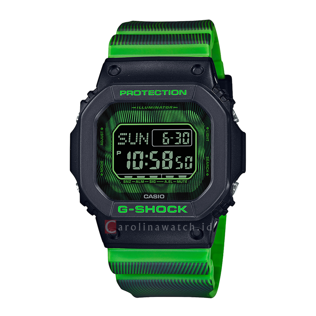 Jam Tangan CASIO G-SHOCK DW-D5600TD-3D Men Digital Dial Green Resin Band