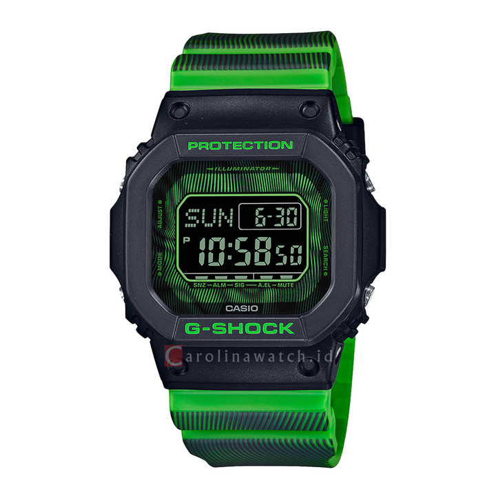 Jam Tangan CASIO G-SHOCK DW-D5600TD-3D Men Digital Dial Green Resin Band