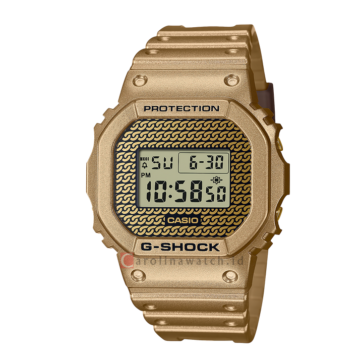 Jam Tangan CASIO G SHOCK DWE-5600HG-1D Men Digital Dial Gold Resin Band