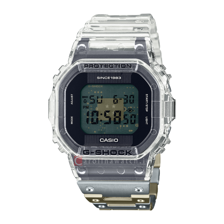 Jam Tangan Casio G-Shock DWE-5640RX-7D Men 40th Anniversary Clear Remix White Transparent Resin Band Limited Edition