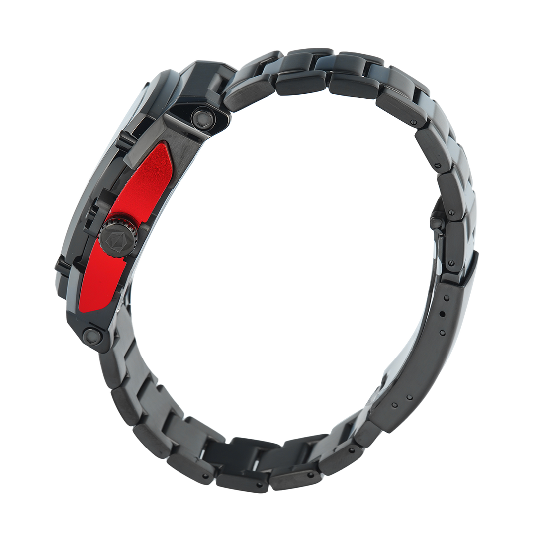 Jam Tangan S Expedition Chronograph E 3008 GCBIGBARE Men Black Dial Black Stainless Steel Strap