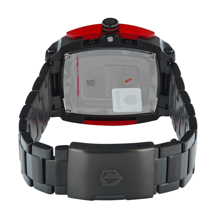 Jam Tangan S Expedition Chronograph E 3008 GCBIGBARE Men Black Dial Black Stainless Steel Strap