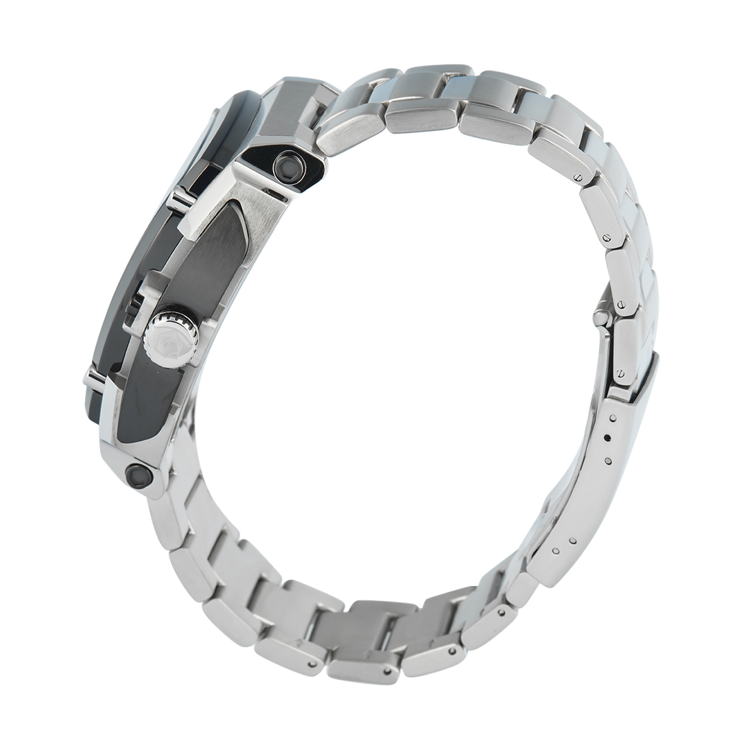 Jam Tangan S Expedition Chronograph E 3008 GCBTEBA Men Black Dial Stainless Steel Strap