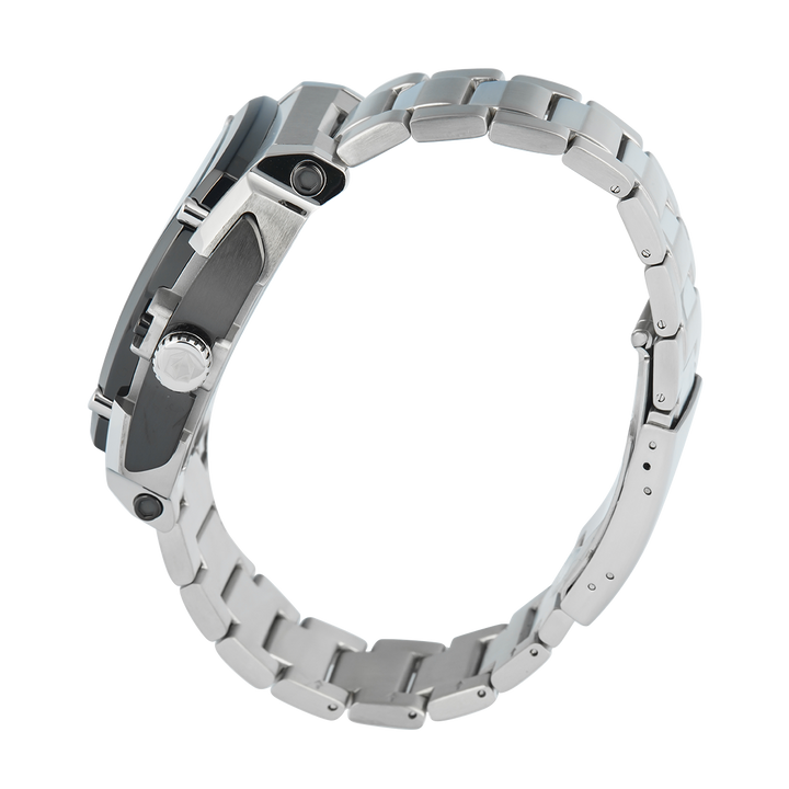 Jam Tangan S Expedition Chronograph E 3008 GCBTEBA Men Black Dial Stainless Steel Strap