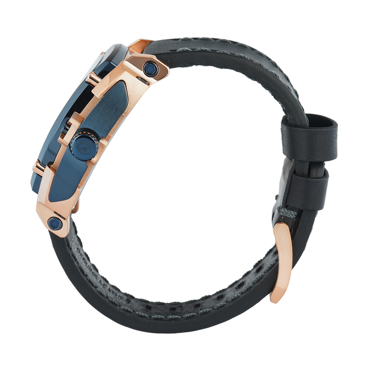 Jam Tangan S Expedition Chronograph E 3008 GCLURBU Men Blue Dial Black Leather Strap