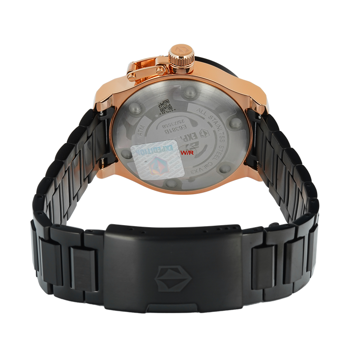 Jam Tangan  Expedition Exp Multifunction E 6381 BFBBRBA1 Women Black Dial Black Stainless Steel Strap