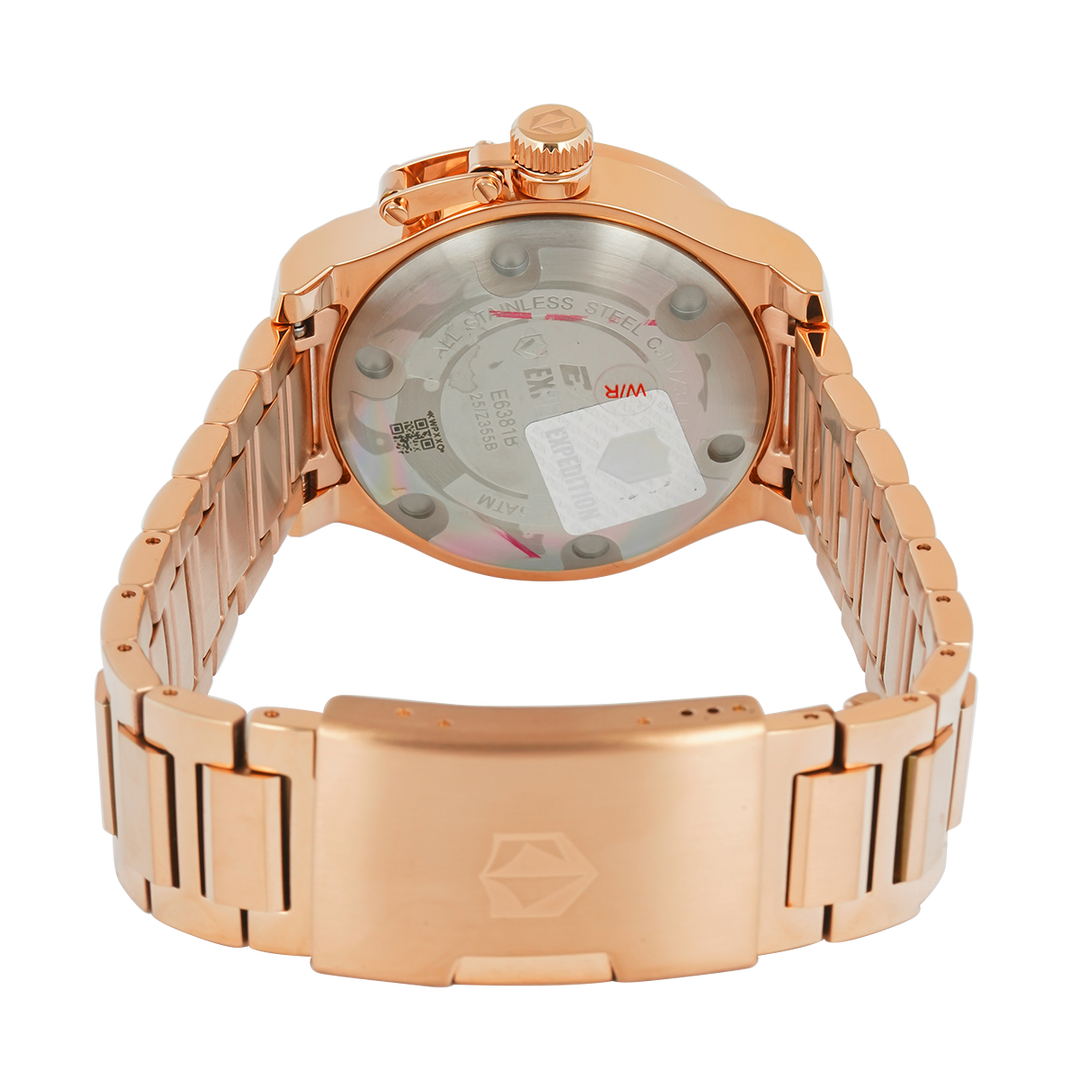 Jam Tangan  Expedition Exp Multifunction E 6381 BFBRGBO1 Women Brown Dial Rose Gold Stainless Steel Strap