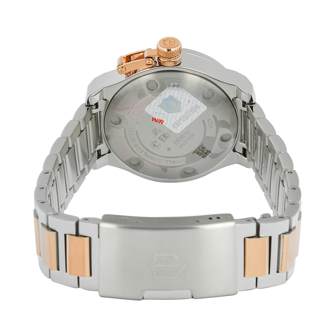 Jam Tangan  Expedition Exp Multifunction E 6381 BFBTRSL1 Women Silver Dial Dual Tone Stainless Steel Strap