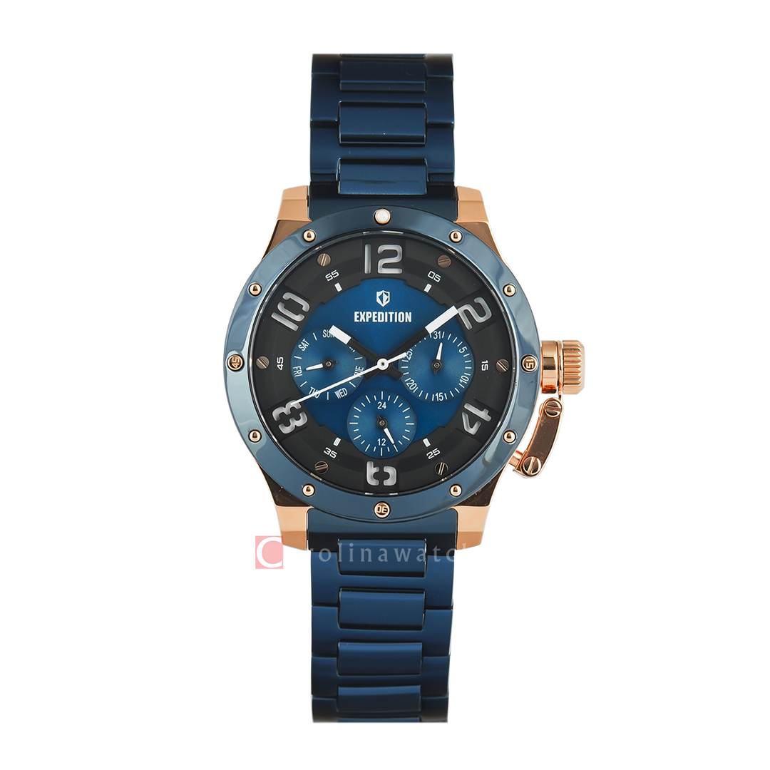 Jam Tangan Expedition Exp Multifunction E 6381 BFBURBU1 Women Blue Dial Blue Stainless Steel Strap