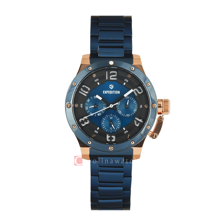Jam Tangan Expedition Exp Multifunction E 6381 BFBURBU1 Women Blue Dial Blue Stainless Steel Strap