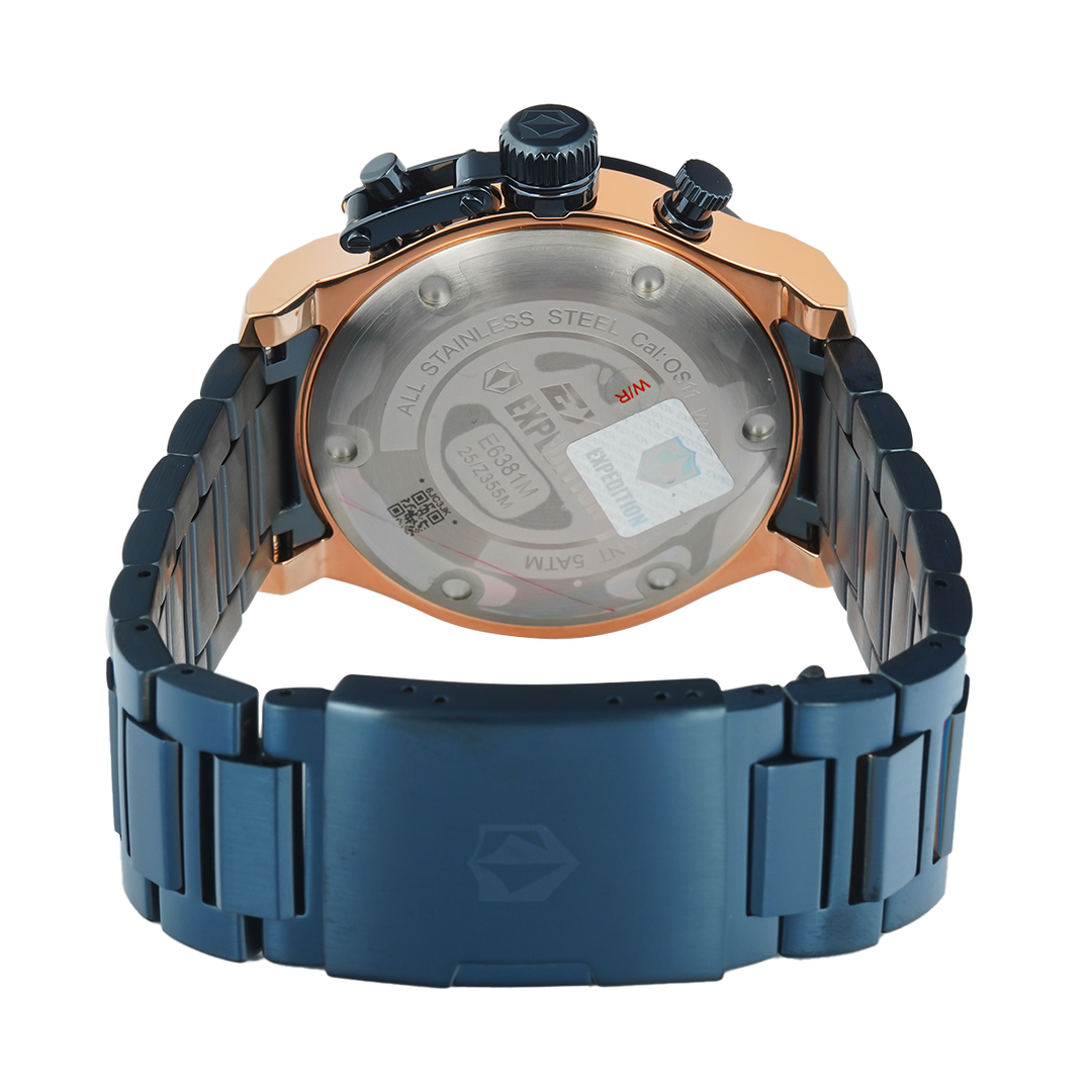 Jam Tangan Expedition Exp Chronograph E 6381 MCBURBU1 Men Blue Dial Blue Stainless Steel Strap