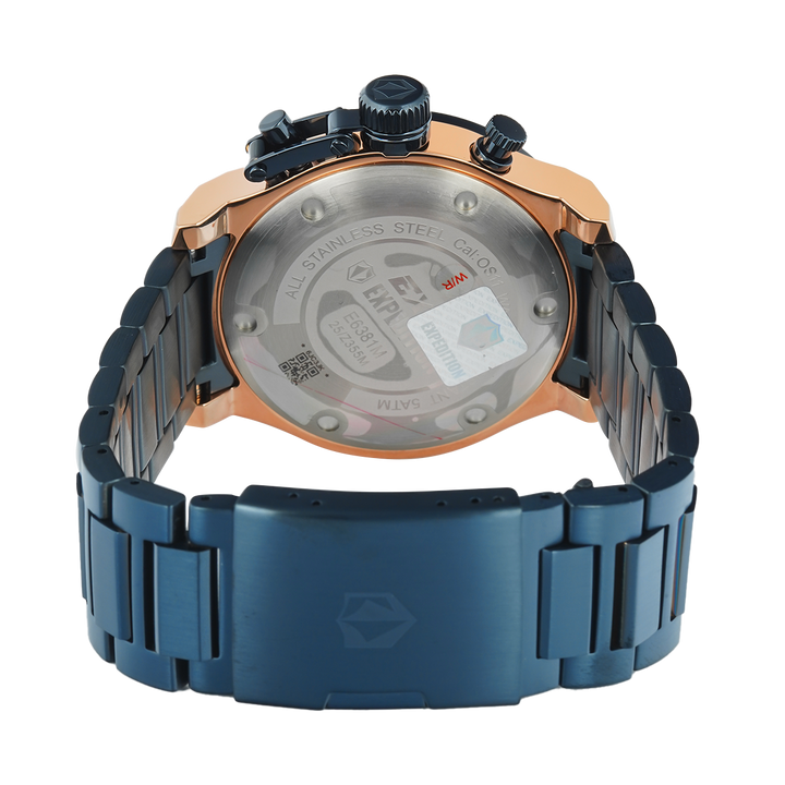 Jam Tangan Expedition Exp Chronograph E 6381 MCBURBU1 Men Blue Dial Blue Stainless Steel Strap