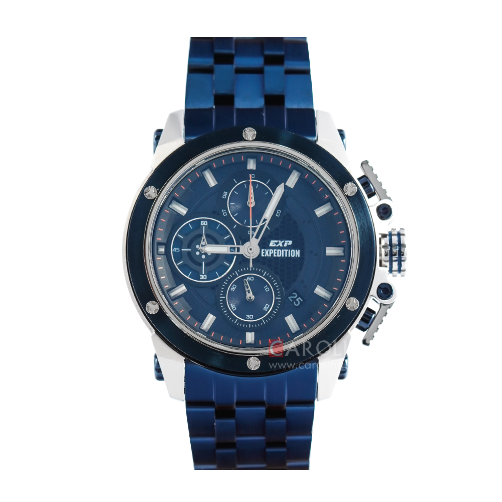 Jam Tangan Expedition EXP E 6748 MCBTUBU Men Blue Dial Blue Stainless Steel Strap