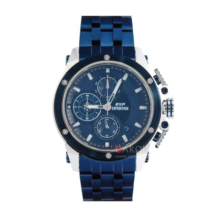 Jam Tangan Expedition EXP E 6748 MCBTUBU Men Blue Dial Blue Stainless Steel Strap