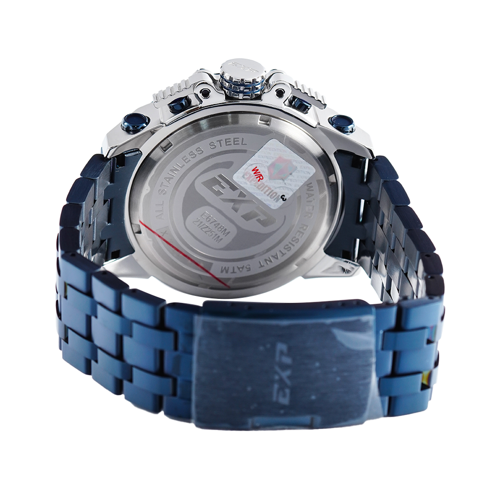 Jam Tangan Expedition EXP E 6748 MCBTUBU Men Blue Dial Blue Stainless Steel Strap