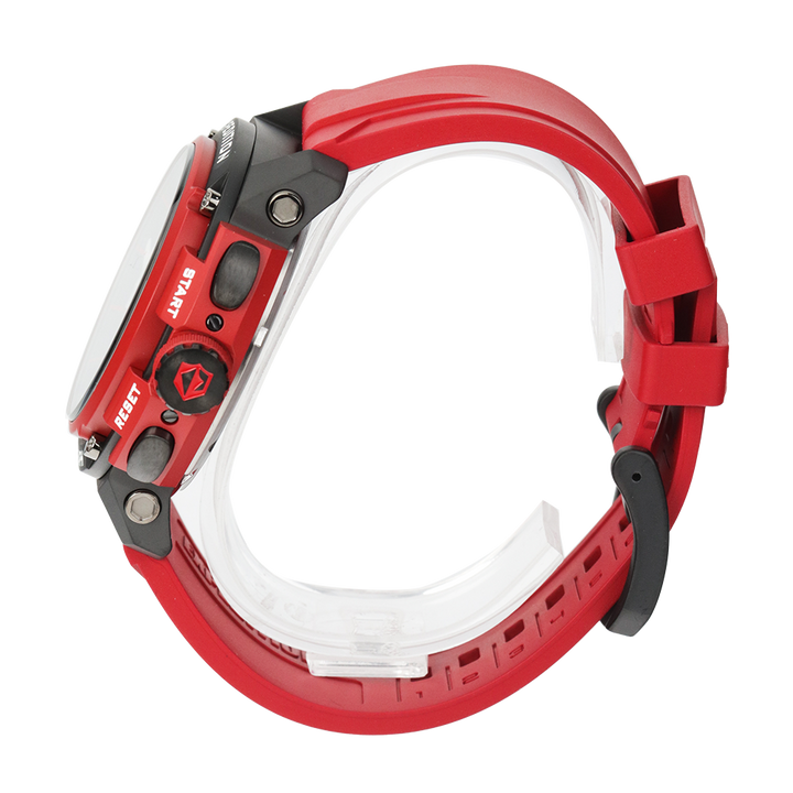Jam Tangan Expedition E 6781 MCRIPBARE Men Red Black Dial Red Rubber Strap