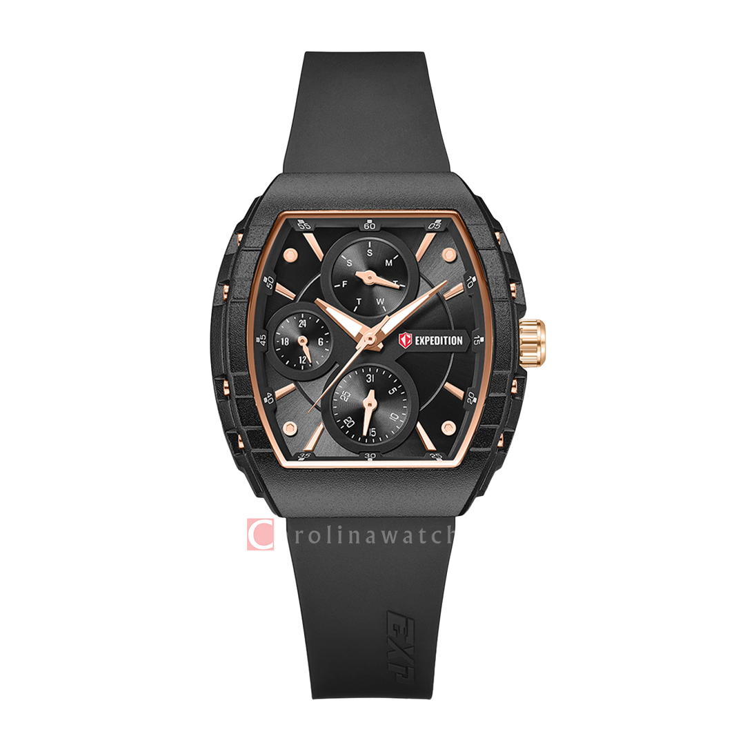 Jam Tangan S Expedition E 6782 BFRRGBABAAL Women Black Dial Black Rubber Strap