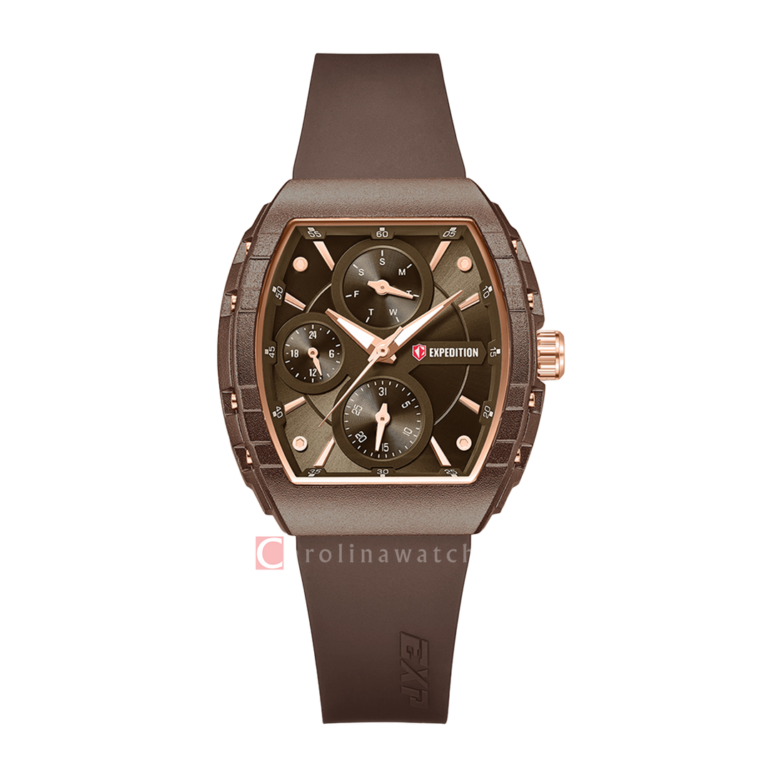 Jam Tangan S Expedition E 6782 BFRRGBOAL Women Brown Dial Brown Rubber Strap