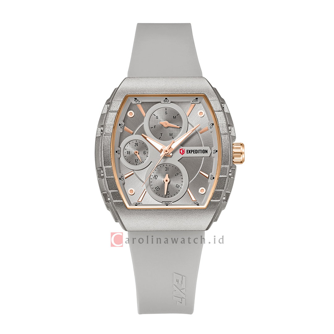 Jam Tangan S Expedition E 6782 BFRRGGRAL Women Grey Dial Grey Rubber Strap