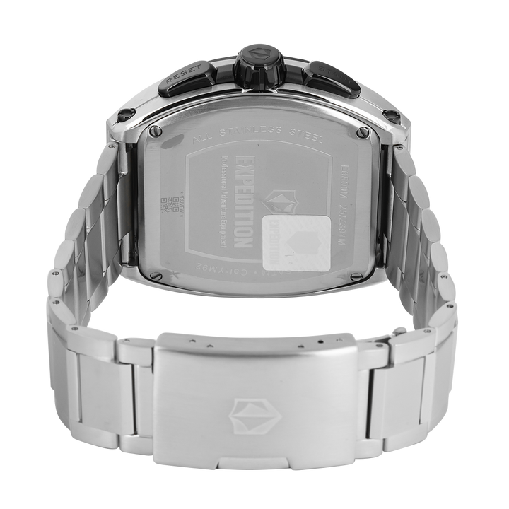 Jam Tangan S Expedition Chronograph E 6800 MCBTBSLBA Men Black Dial Stainless Steel Strap