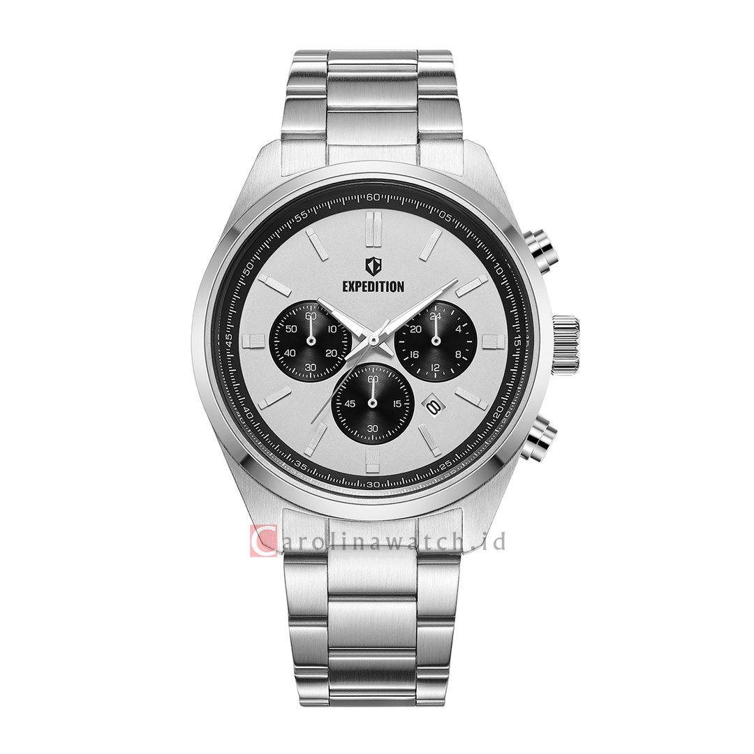 Jam Tangan S Expedition E 6867 MCBSSSL Men Silver Dial Stainless Steel Strap