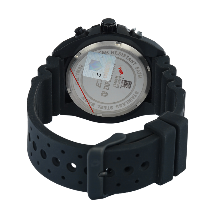 Jam Tangan S Expedition E 6869 MCRIPBABO Men Black Dial Black Rubber Strap