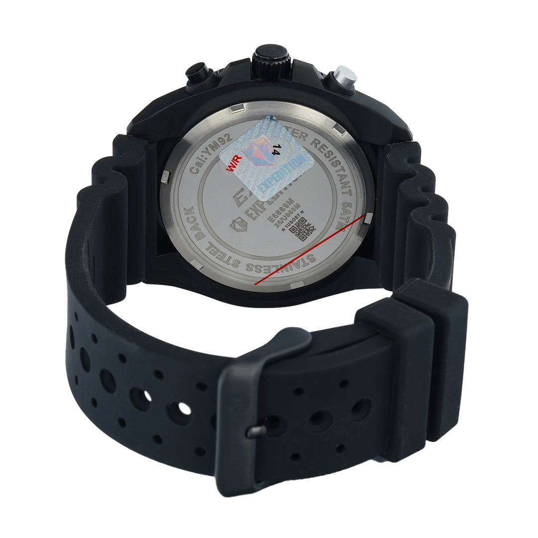 Jam Tangan S Expedition E 6869 MCRIPBABU Men Black Dial Black Rubber Strap