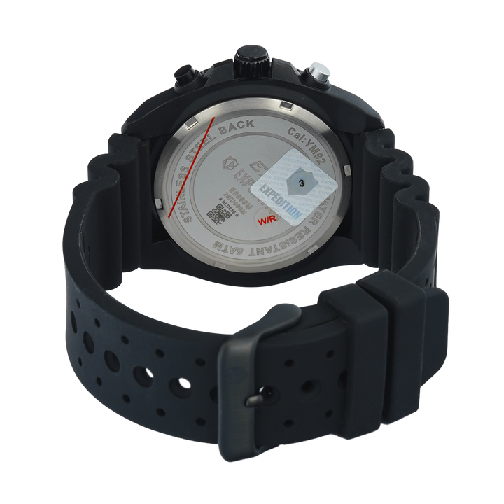 Jam Tangan S Expedition E 6869 MCRIPBARE Men Black Dial Black Rubber Strap