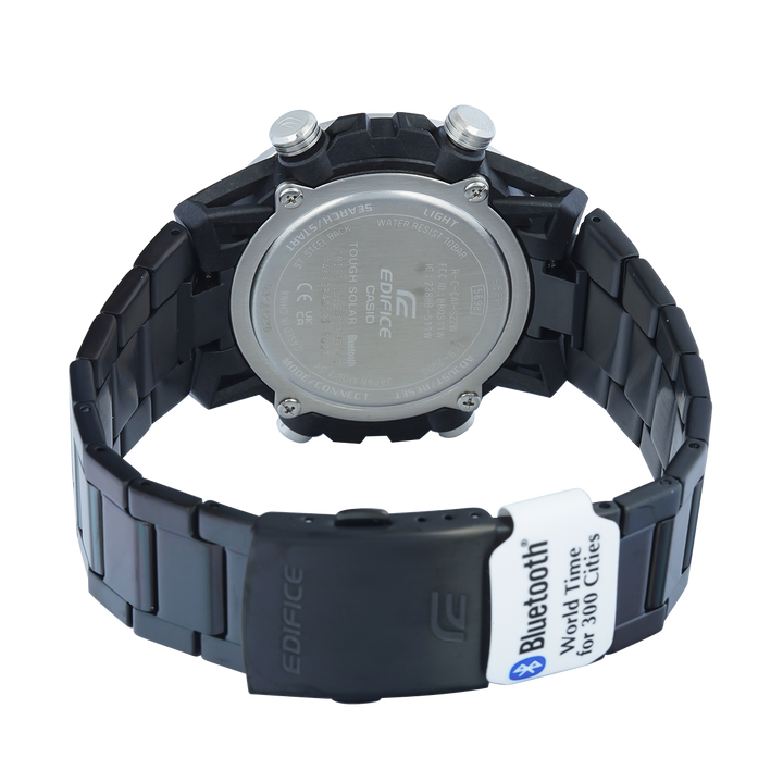Jam Tangan Casio Edifice Sospensione ECB-2000DD-1A Men Black Analog-Digital Dial Gunmetal Stainless Steel Band