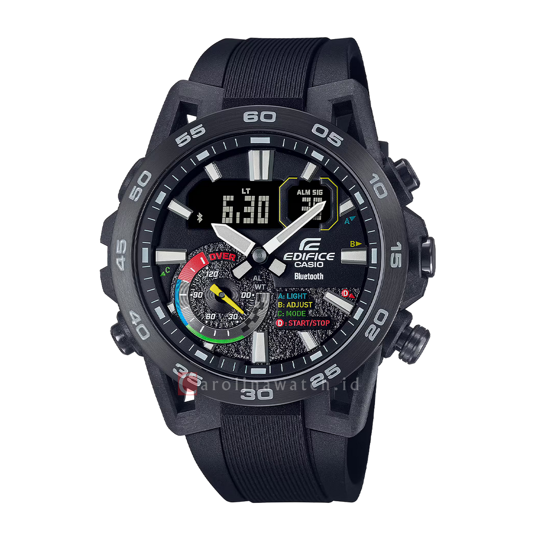 Jam Tangan Casio Edifice Sospensione ECB-40MP-1A Racing Multicolor Series Men Black Dial and Black Resin Band