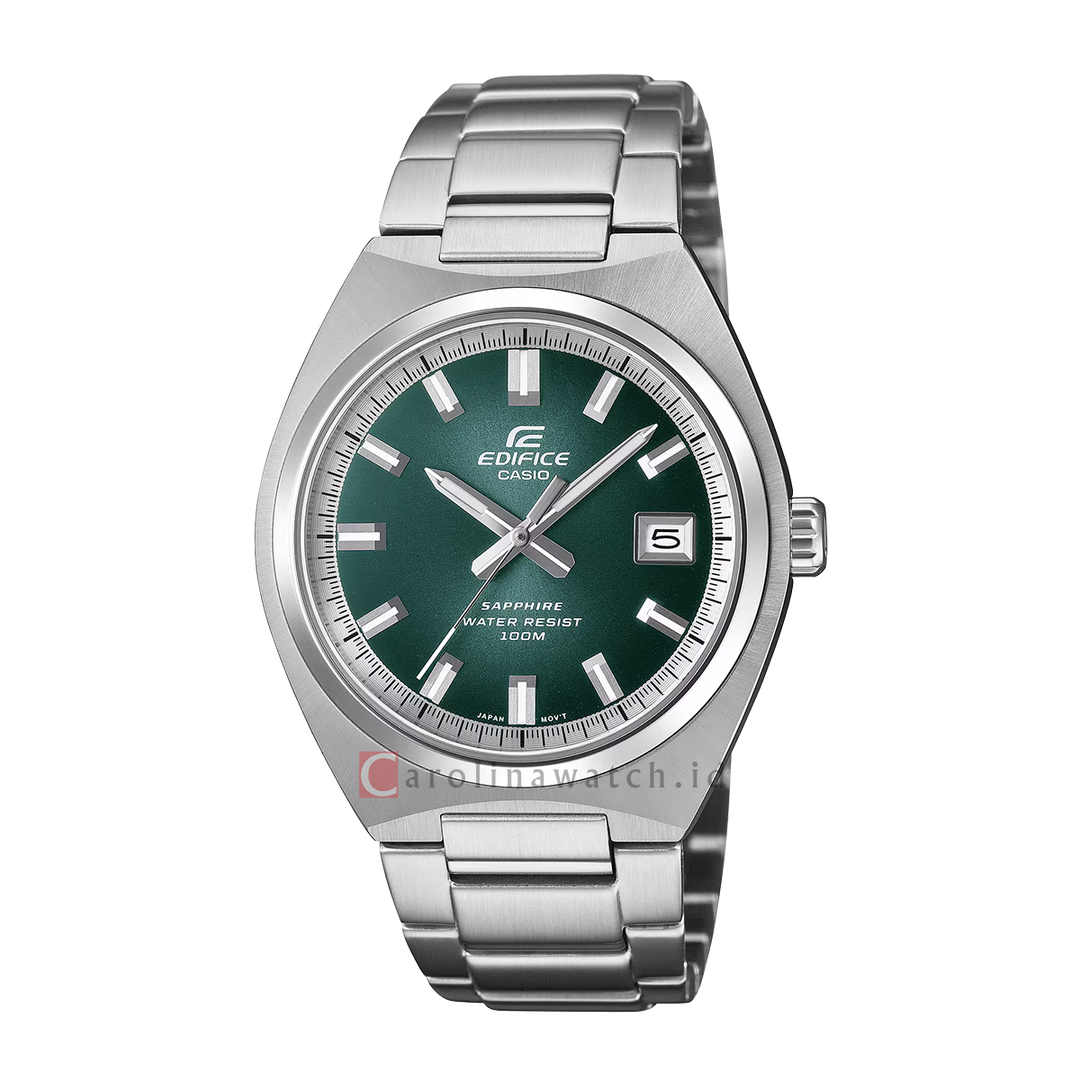 Jam Tangan Casio Edifice 3-Hand Analog EFB-109D-3A Men Green Dial Stainless Steel Band