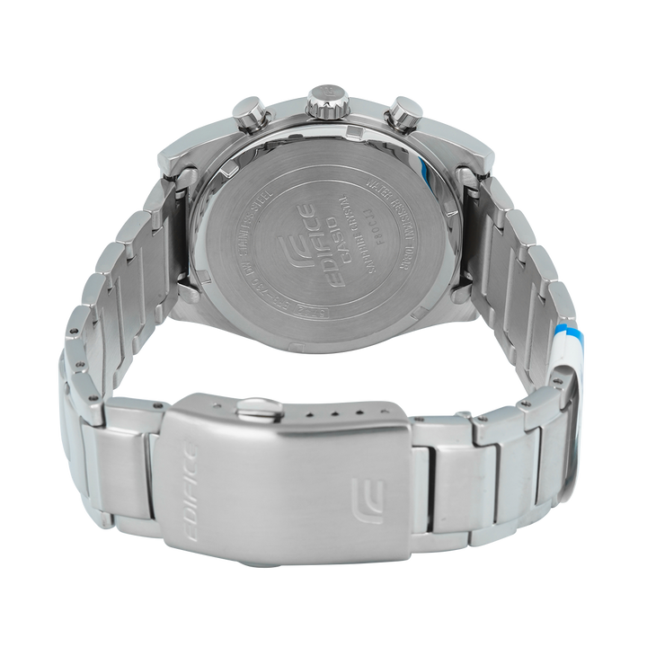 Jam Tangan Casio Edifice Standard Chronograph EFB-730D-2B Men Light Blue Dial Stainless Steel Band