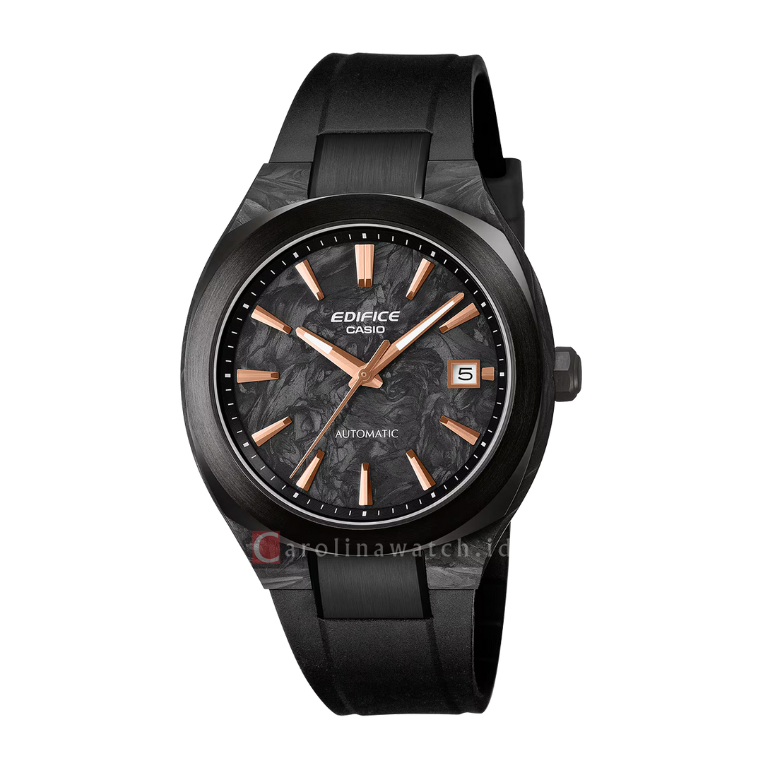 Jam Tangan Casio Edifice EFK-200XPB-1A Men Forged carbon Dial Black Resin Band