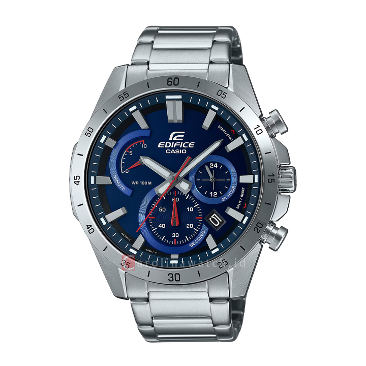 Jam Tangan Casio Edifice EFR-573D-2A Men Chronograph Blue Dial Stainless Steel Strap