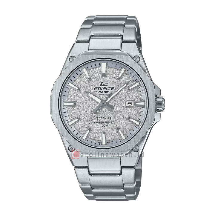 Jam Tangan Casio Edifice 3-Hand Analog EFR-S108DE-8A Sapphire Men Silver Dial Stainless Steel Band