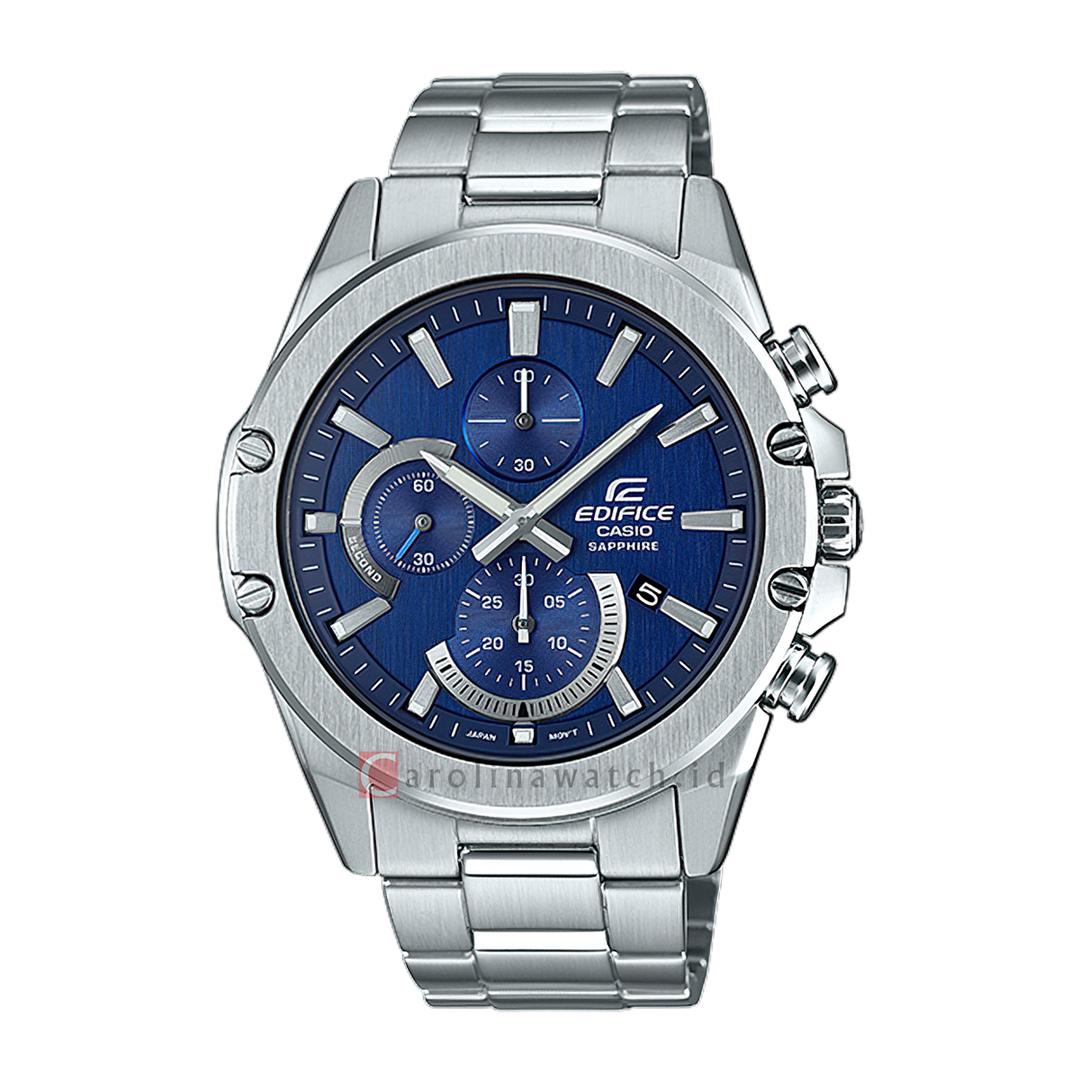 Jam Tangan Casio Edifice EFR-S567D-2A Men Chronograph Blue Dial Stainless Steel Strap