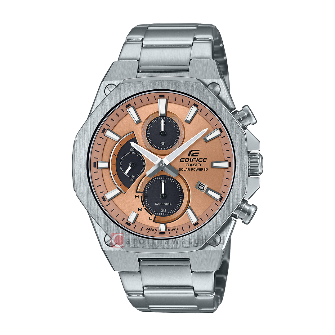 Jam Tangan Casio Edifice Slim Line EFS-S570D-5A Chronograph Tough Solar Men Analog Dial Stainless Steel Band