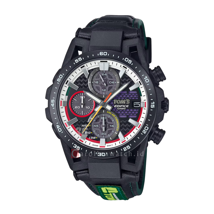 Jam Tangan Casio Edifice Sospensione X TOM'S 50th Anniv EFS-S641TMS-1A Men Analog Dial Black Leather Band (Limited Edition)