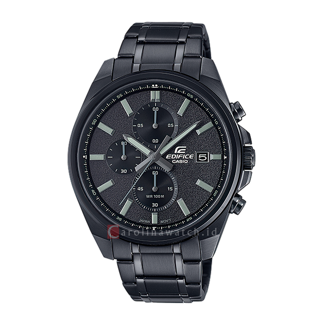 Jam Tangan Casio Edifice EFV-610DC-1A Men Chronograph Black Dial Dial Black Stainless Steel Band