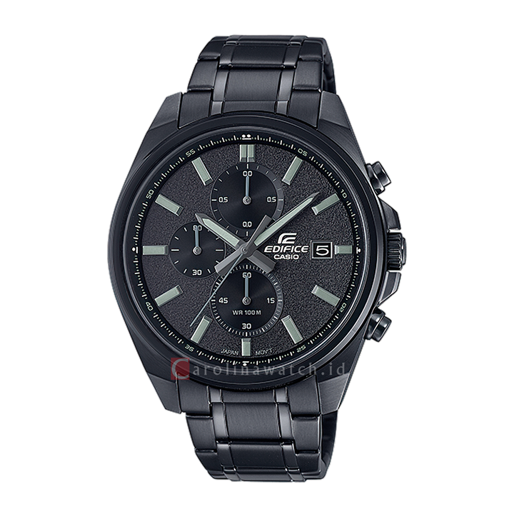 Jam Tangan Casio Edifice EFV-610DC-1A Men Chronograph Black Dial Dial Black Stainless Steel Band