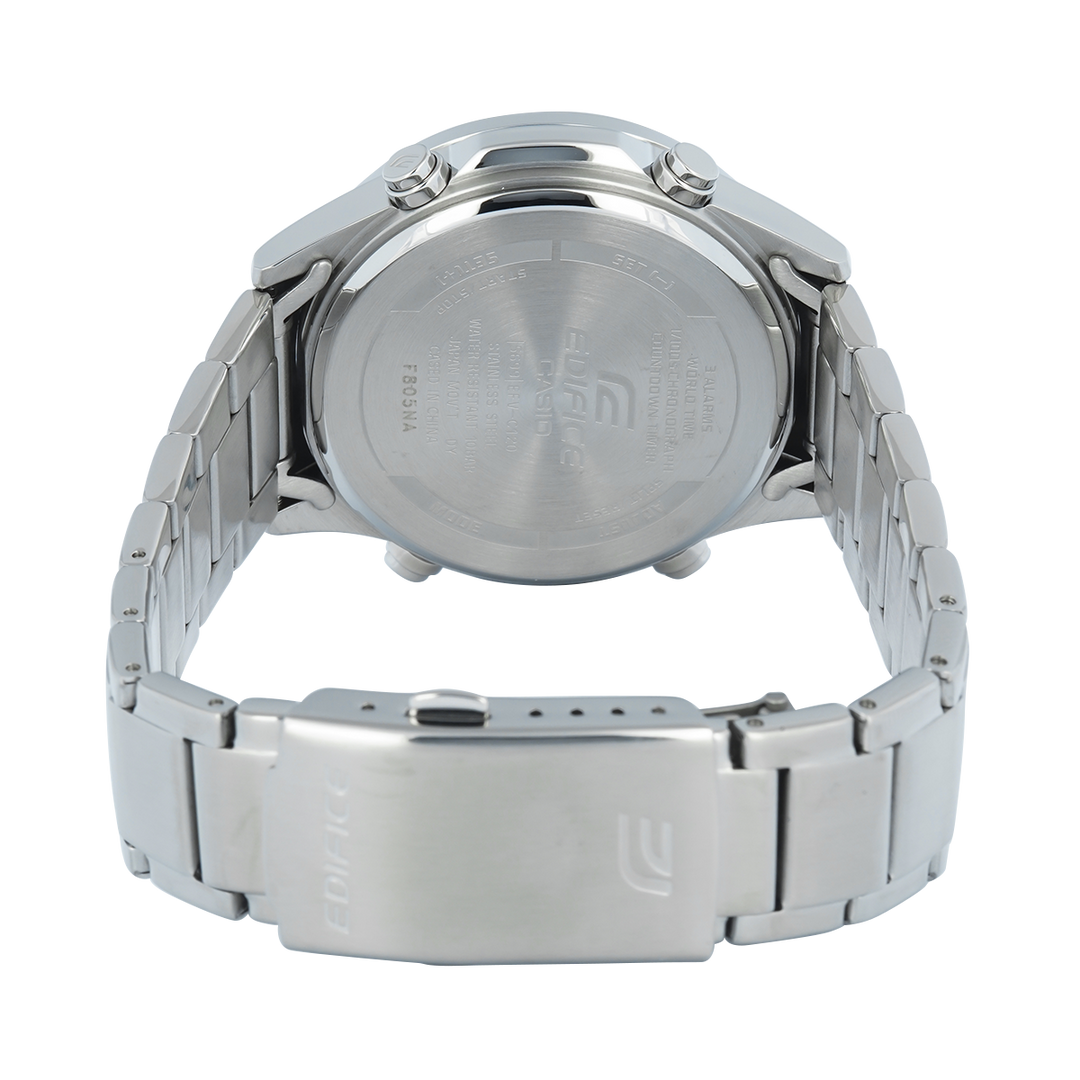 Jam Tangan Casio Edifice EFV-C120D-1A4 Men Black Digital Analog Dial Stainless Steel Band