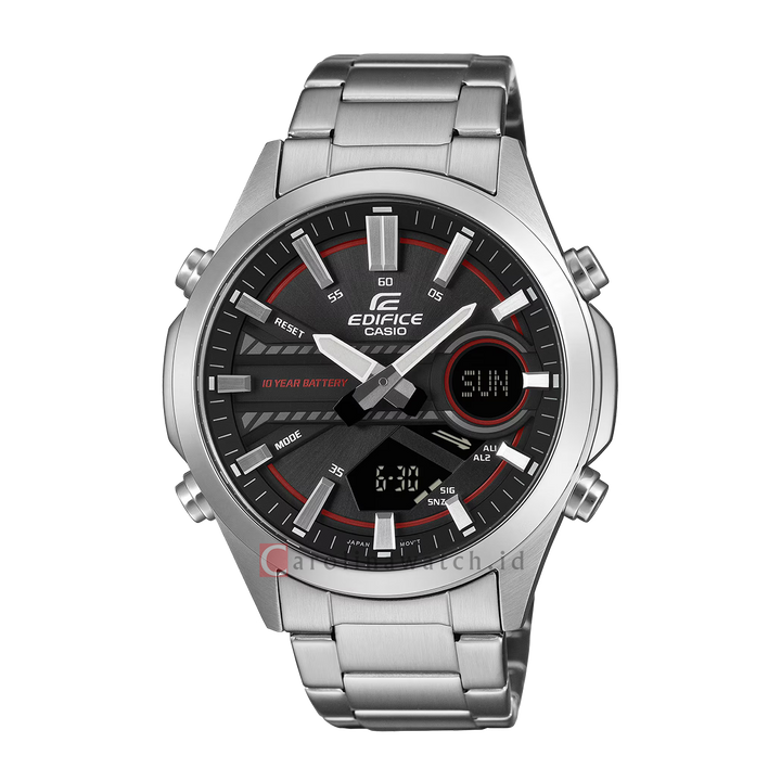 Jam Tangan Casio Edifice EFV-C120D-1A4 Men Black Digital Analog Dial Stainless Steel Band