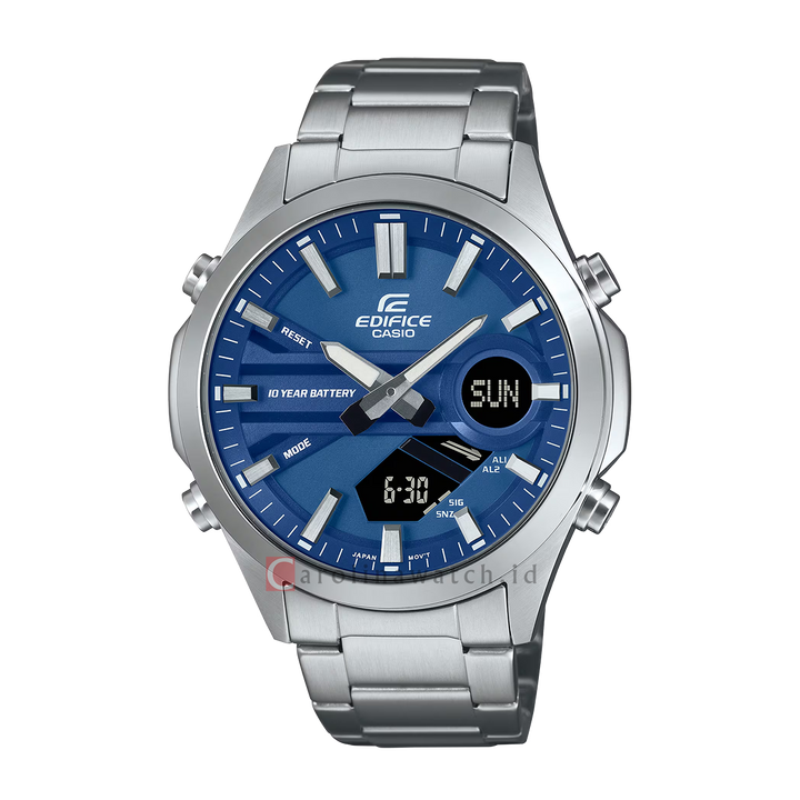 Jam Tangan Casio Edifice EFV-C120D-2A Men Blue Digital Analog Stainless Steel Band