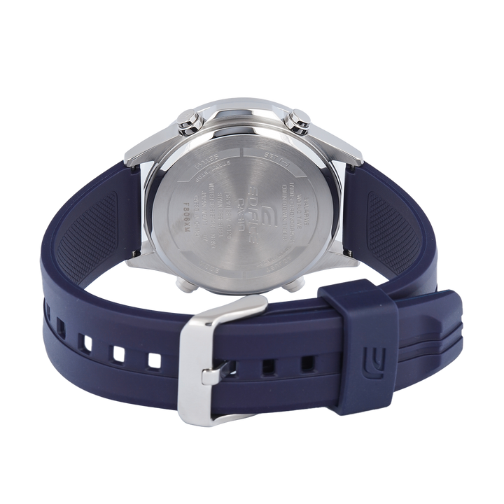 Jam Tangan Casio Edifice EFV-C120P-1A2 Men Black Digital Analog Dial Black Resin Band