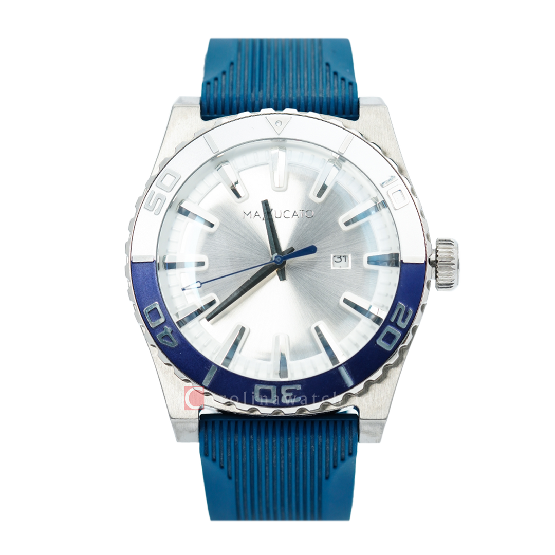 Jam Tangan Mazzucato EGO1MHV1 Men Silver Dial Blue Rubber Strap
