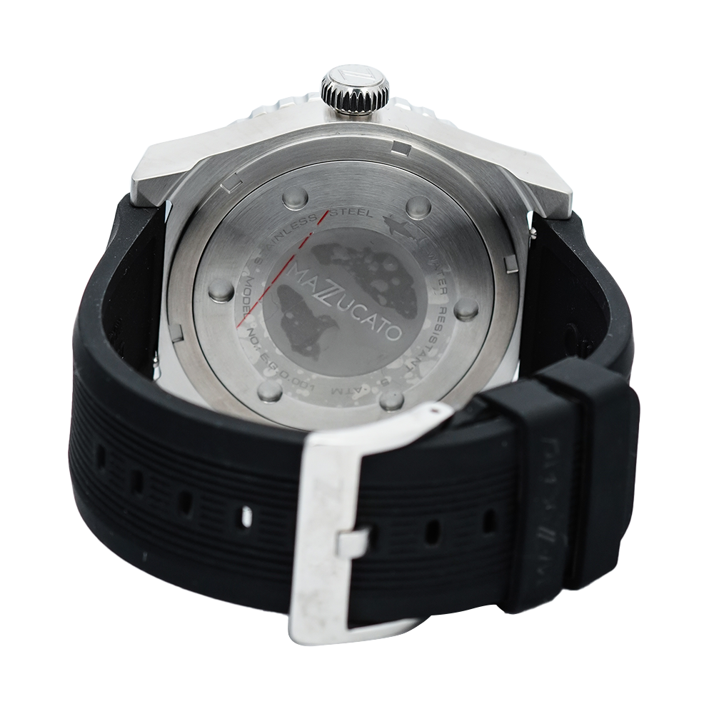Jam Tangan Mazzucato EGO1MHV2 Men Black Dial Black Rubber Strap
